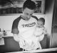 Jamie Oliver cooking with his six-month-old baby, River.