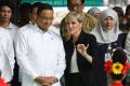 Anies Baswedan listens to Julie Bishop in the Jakarta suburb of Menteng in March 2016, when he was a minister in the ...