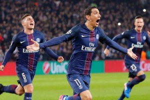 Angel Di Maria celebrates a goal for PSG (AP: Francois Mori)