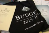 2015 federal budget papers and carry bag