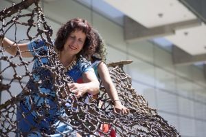 Judy Watson at the unveiling of her public artwork at the entrance of GOMA.