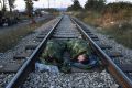 Syrian refugees sleeping on a railroad track near the train station of Idomeni, in northern Greece, this week.