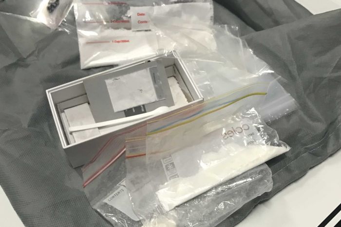 Snap lock bags containing 110 grams of cocaine seized in Darwin.