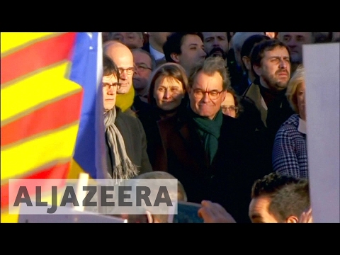 Protests in Barcelona as ex-Catalonia chief stands trial