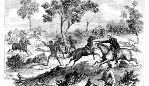 Fighting near Creen Creek, Queensland in September 1876.