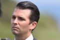 Donald Trump jnr, Eric Trump and Ivanka Trump listen to their father, Donald Trump, give a press conference at his Trump ...