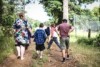 Bullarto Primary School acting principal and school teacher Jo Pegg out on a morning walk with her students.