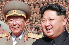 North Korean leader Kim Jong-un with army chief of staff Ri Yong-Gil (right) who has reportedly been executed. 