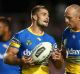 Given the green light to return: Kieran Foran, pictured last season with former teammate Beau Scott.