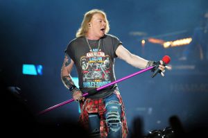 Singer Axl Rose performs on stage during the Guns n Roses Not In This Lifetime tour at the MCG 