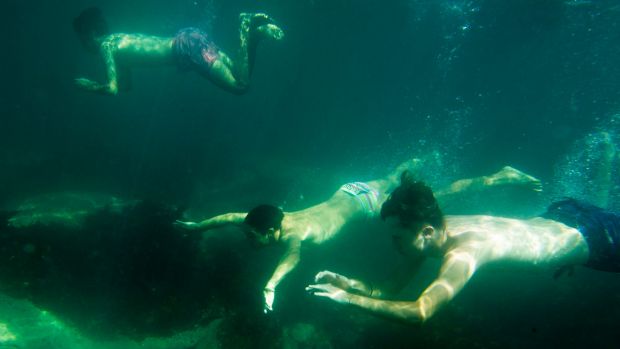 Swimmers cool off at Clovelly beach during an intense heatwave in Sydney. 10th February 2017 Photo: Janie Barrett .