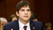Ashton Kutcher teared up as he testified about human trafficking at the Senate Foreign Relations on Wednesday in ...