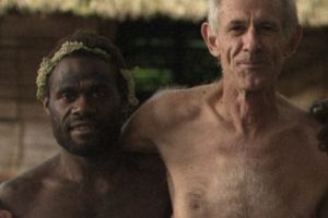 Tribal unity: Martin Butler and Bentley Dean with members of the Yakal tribe (from left) Peter Kowia, Lingai Kowia and ...