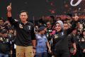 Jakarta gubernatorial candidate Agus Harimurti Yudhoyono, left, with his running mate Sylviana Murni  at a rally on ...