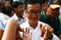 Cambodia's opposition leader Sam Rainsy, pictured in Phnom Penh in 2013.