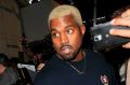 Kanye West (and his new bleached blonde 'do) leaves the Yeezy show fashion during New York Fashion Week.