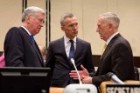 US Secretary of Defence James Mattis (right) at NATO headquarters in Brussels.