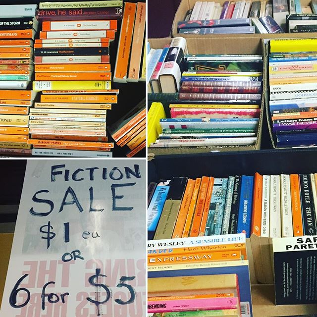 Fiction book sale today - come on down! #cheapbooks #booksale #secondhandbooks #shelfie