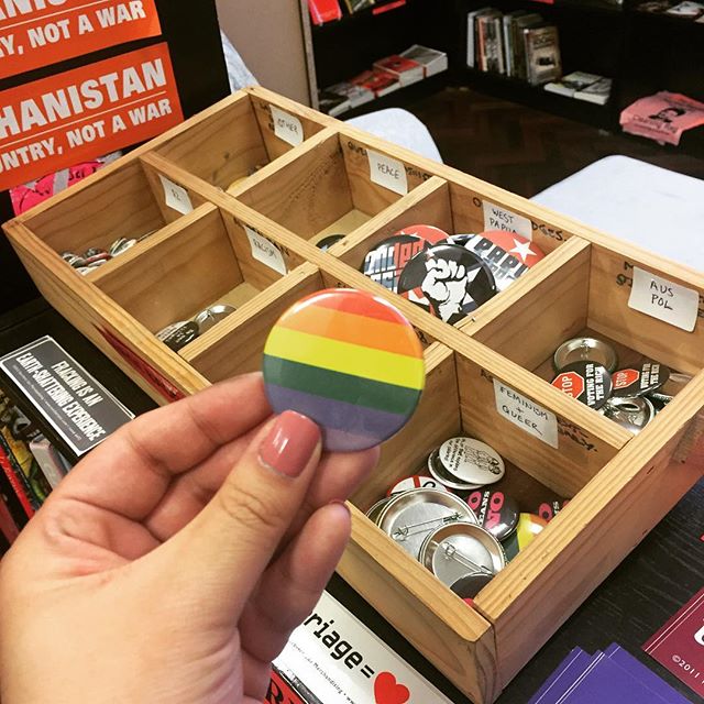 Badges! $2 Small and $3 Large #melbournebookshop #badges #lgbtq #melbourne