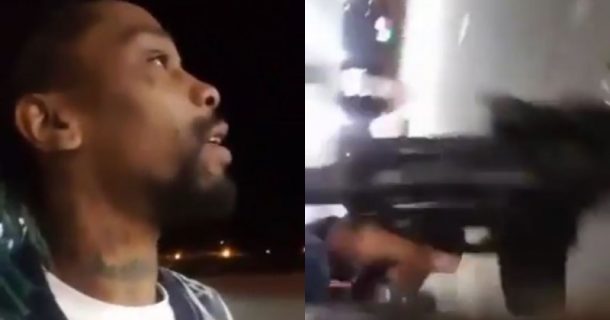 Video: Thug Pulls Assault Rifle on Trump Supporter Over MAGA Flag