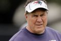 New England Patriots head coach Bill Belichick watches a drill during practice for the NFL Super Bowl 51 football game ...