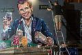 Scott Marsh's mural of NSW Premier Mike Baird against Sydney's lockout laws. 