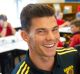 Hawthorn Hawks recruit Jaeger O'Meara visits Summerdale primary school in Tasmania where he meets fan Jessica Murray, ...