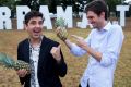 Tristan Klein (left) and Nick Baker who co-directed <i>The Wall</i> with the item required to be in every Tropfest film ...