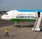 Uzbekistan Airways plane at Tashkent Airport.