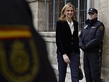 FILE - In this Feb. 8, 2014 file photo, Spain's Princess Cristina arrives at the courthouse in Palma de Mallorca, Spain. A Spanish court  on Friday Feb. 17, 2017, found Princess Cristina not guilty in a tax fraud case in which her husband  Inaki Urdangarin , was sentenced Friday to 6 years and 3 months in prison for evading taxes, fraud and various other charges. (AP Photo/Manu Fernandez, File)