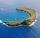 An aerial view of Molokini Island.

