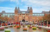 The Rijksmuseum on Museumplein, Amsterdam, Netherlands.