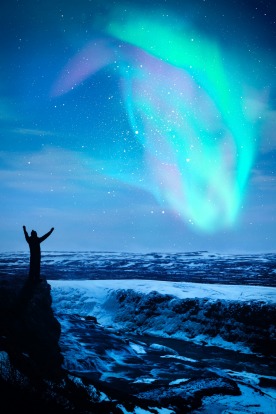 Northern lights in the skies above Iceland.