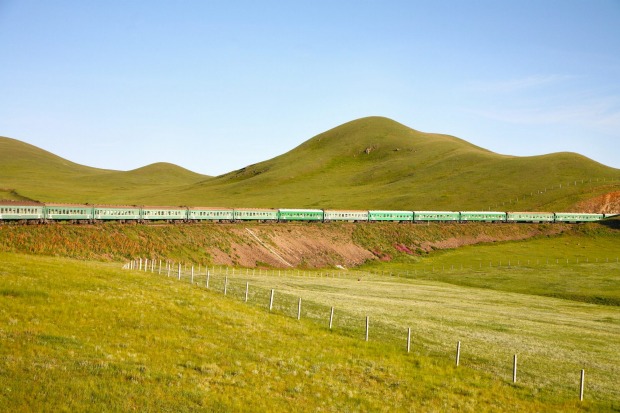 Trans-Mongolian Railway from Beijing, China to Ulaanbaatar, Mongolia.