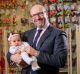 Baby Bunting CEO Matt Spencer and baby Anika age 16 week