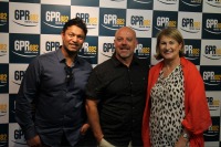 Saroo and Sue Brierley with Simon Beaumont.