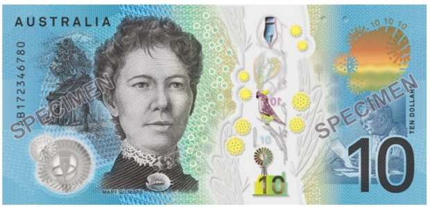 The new $10 note, starring Dame Mary Gilmore