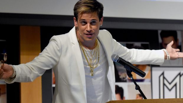 Milo Yiannopoulos, pictured on January 25, has gained notoriety for railing against feminists, Muslims and political ...