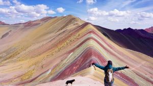 *** EXCLUSIVE ***

RAINBOW MOUNTAIN, PERU - SEPTEMBER 07: Linh Tran seen trekking on September 07, 2016 in Rainbow ...
