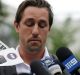 Mea culpa: Mitchell Pearce fronts the media in January last year.