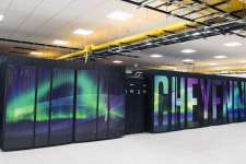 This Oct. 26, 2016 photo provided by the University Corporation for Atmospheric Research shows the new supercomputer named Cheyenne at the National Center for Atmospheric Research at the supercomputing center in Cheyenne, Wyo. Wyoming officials including Gov. Matt Mead say they support the NCAR-Wyoming Supercomputing Center even as they describe themselves as climate skeptics. Scientists nationwide are nonetheless concerned that President Donald Trump, who has called climate change a hoax, might not take climate change research seriously. (Carlye Calvin/ University Corporation for Atmospheric Research via AP)