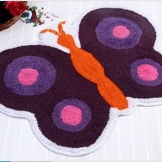 Purple Butterfly - 55 x 80 cm - Bath Mat or Children's Rug - Children's Rugs