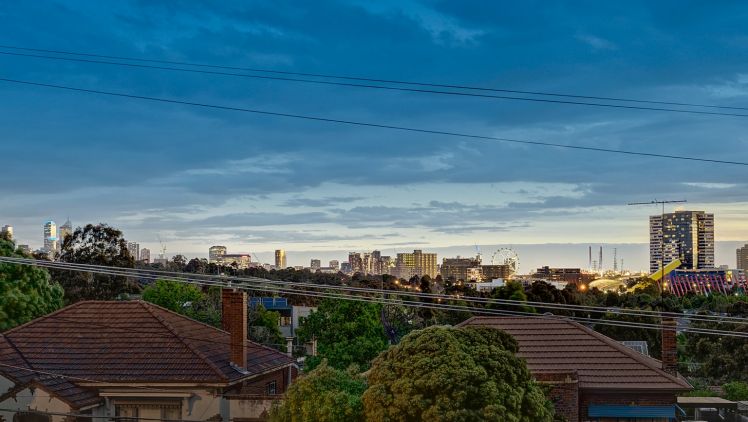 The view from Mr Eryurek's Brunswick West home shows just how close the suburb is the the city.