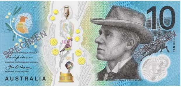 The new $10 note, starring Banjo Patterson
