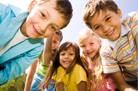 Happy children in playground