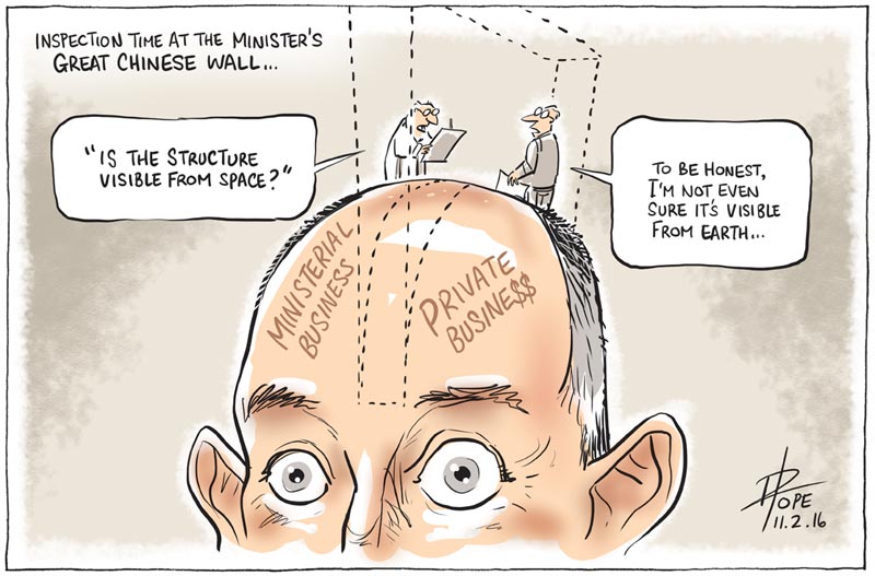 Cartoon of Stuart Robert, Minister for Human Services