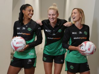 Fever players Stacey Francis, Courtney Bruce and Nat Medhurst loom large for the WA side. Picture: Justin Benson-Cooper