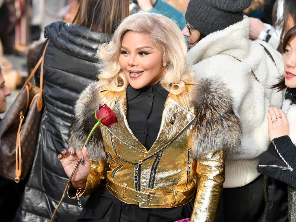 Lil’ Kim arrives at the runway for the Marc Jacobs Fall 2017 Show at Park Avenue Armory on February 16, 2017 in New York City. Picture: Getty