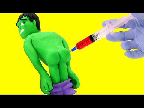 Hulk Gets Sick Needs Shot Prank Videos Superheroes in Real Life Play Doh Animation Spiderman