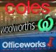 Coles, Woolworths & Officeworks